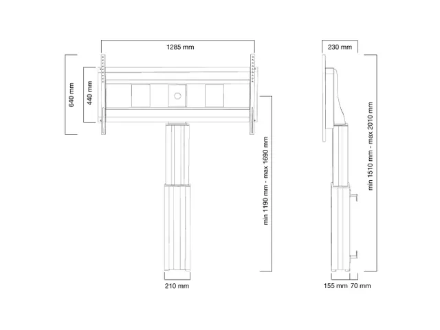 De PLASMA-W2500SILVERMS is een gemotoriseerde wandsteun voor schermen