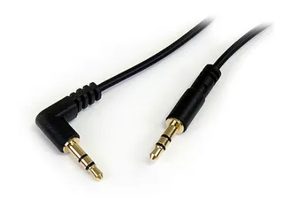 30cm 3,5mm Slim naar Haaks Stereo Audiokabel M/M - 1