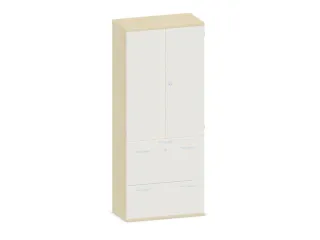 kantoorkast,HxBxD 1920x800x430mm,decor romp esdoorn,decor front wit - 1