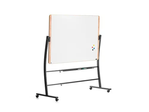Whiteboard Rocada Natural 129x100cm wit mobiel 2-zijdig