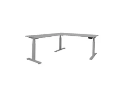 Elektrisch Hoekbureau Dextro Plus 180x200cm Frame Alu Blad Grijs