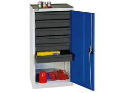 Materiaalkast 1000x500x500mm 6 Laden Lichtgrijs/gentiaanblauw