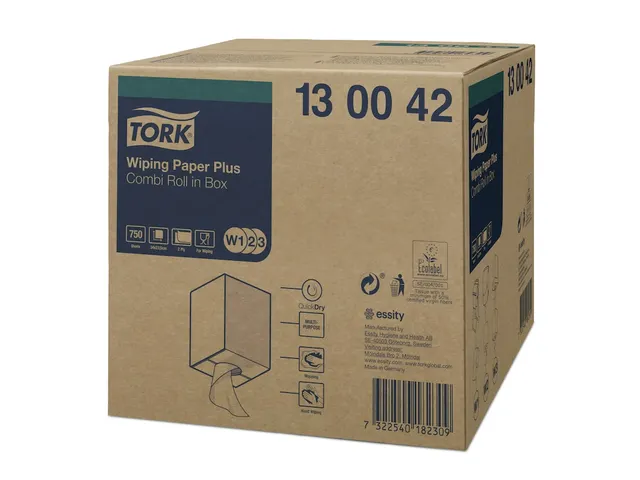Tork 130042 W1,W2,W3 Plus Poetspapier Premium 2-laags Wit 255m