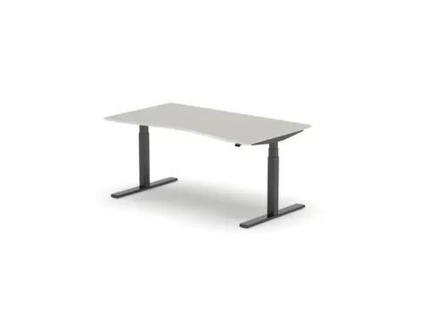 Elektrisch ihv bureau,HxBxD 650-1310x1600x900/800mm,blad lichtgrijs