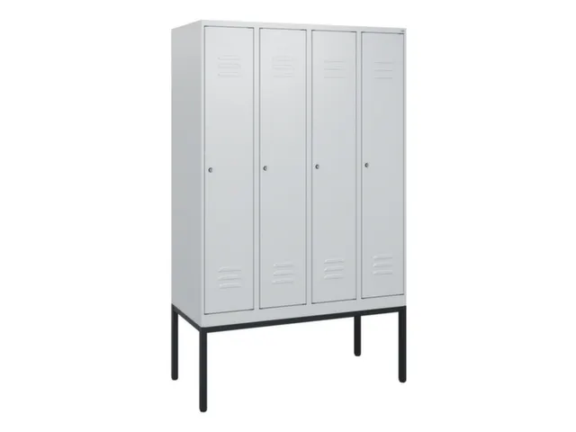 locker,HxBxD 1950x1200x500mm,4vak,vak B 300mm,cil.-slot,voetonderstel