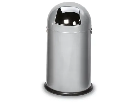 Push Afvalbak Staalplaat 33 Liter Hxd 690x375mm Zilver