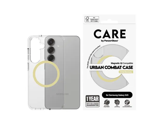 PanzerGlass CARE by Urban Combat Case Transparent w. Chardonnay