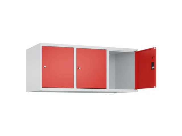 opzetkast,v. locker,3vak.,vak B 400mm,HxBxD 500x1200x500mm,vleugeldeur