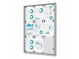 Muurvitrine Indoor Vergrendelbaar Brandwerend 9xA4 Zilver
