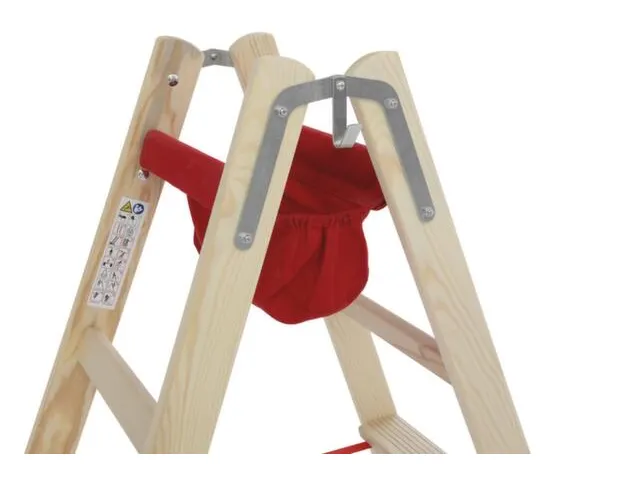 trapladder,beide zijden,2x8,treden,balk L 2,36m,hout