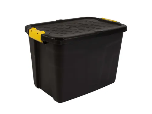 Robuuste Opbergbox 60 Liter Zwart Met Handgrepen