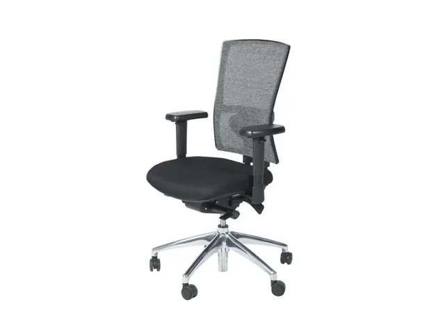 Siège de bureau 400 NPR tissu noir/dossier laine/Mesh/piètement chro