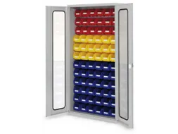 kast met sleufplaat m. bakken,HxBxD 1950x1000x410mm,72bakken PE