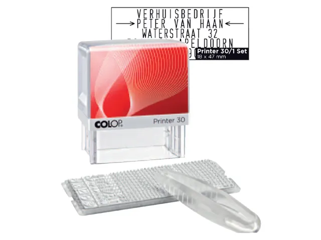Tekststempel Colop Printer 30/1 5regels 47x18mm zwart