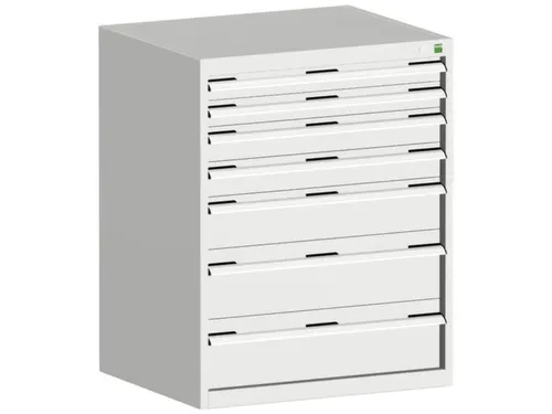 ladekast HxBxD 1000x800x650mm 7laden romp RAL7035 front RAL7035