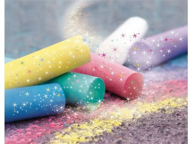 Craie de trottoir Eberhard Faber 6 couleurs avec paillettes