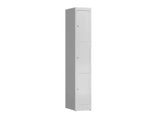 Lockerkast 1800x310x500mm 1x3 vakken cilinderslot, sokkel, RAL9003 - 1