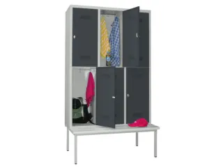 banklocker,dubbeldeks,HxBxD 2150x1200x800mm,RAL7035,front RAL7016 - 1