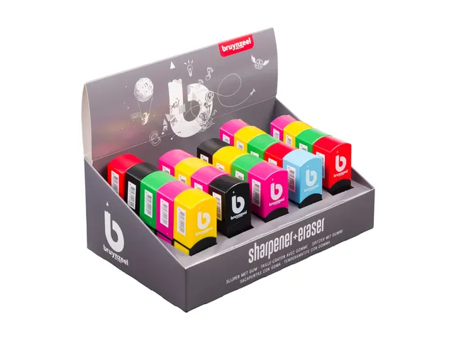 Puntenslijper-gum Bruynzeel Teens display à 25 stuks assorti