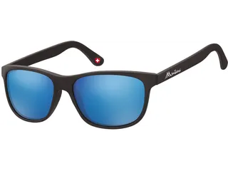 Zonnebril Montana met Revo blauw glas mat zwart - 2