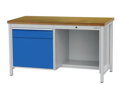 werkbank,HxBxD 860x1500x750mm,onderstel RAL9005,fronten RAL9005