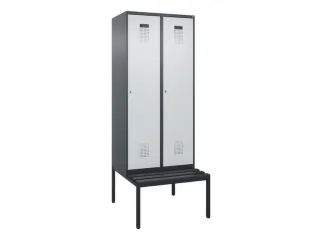 locker met bank,HxBxD 2120x800x815mm,2vak,vak B 400mm,cilinderslot - 2