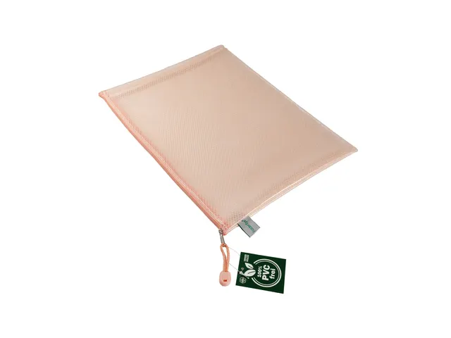 Pochette à fermeture éclair Foldersys EVA A4 sans PVC orange pastel