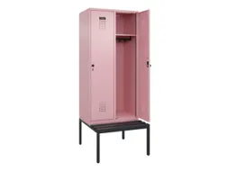locker met bank,HxBxD 2120x800x815mm,2vak,vak B 400mm,draaigrendel