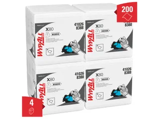 Poetsdoek WypAll X80 PowerClean 305x317mm 4x50vel wit 8388 - 3