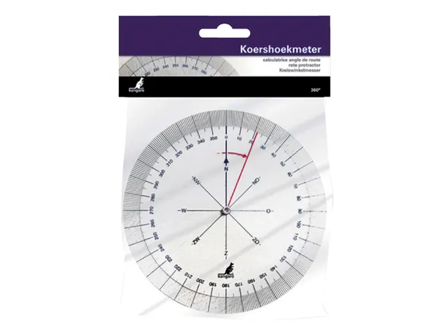 Koershoekmeter Kangaro kunststof 126mm transparant