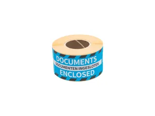 Waarschuwingsetiket Rillprint documents enclosed 46x125mm blauw 250 st - 1