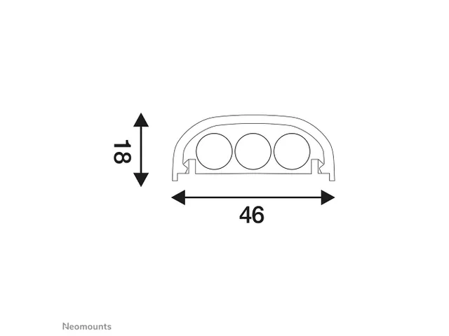 Neomounts NS-CC050SILVER Kabelgoot - voor 1-3 kabels - universeel - zi