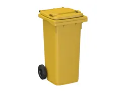 container,120l,HxBxD 933x500x550mm,deksel geel,romp HDPE geel,2wielen