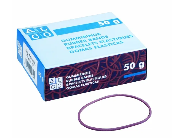 Élastiques Alco 50g 40mm rouge boîte 50 gr.