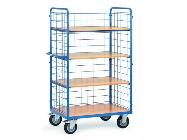 Etagewagens 4 Etages Hout 8413 600kg Laadvlak 1200x800mm Ral5007