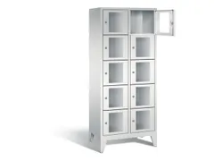 Lockerkast 1850x810x500mm 2x5 vakken Cilinderslot Poten, RAL7035