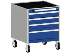 ladekast verrijdbaar 780x650x525mm 4laden romp RAL7035 front RAL5010