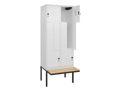Z-garderobekast,HxBxD 2120x800x815mm,4vak,vak B 400mm,draaigrendel