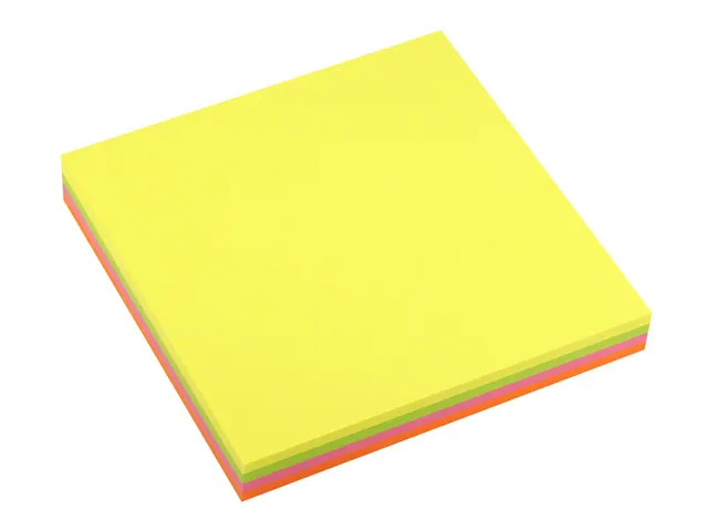 Bloc mémos 75x75mm Brillant Assorti 100 feuillets