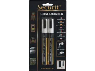 Krijtstift Securit SMA-510 schuin wit 2-6mm blister à 2 stuks - 2