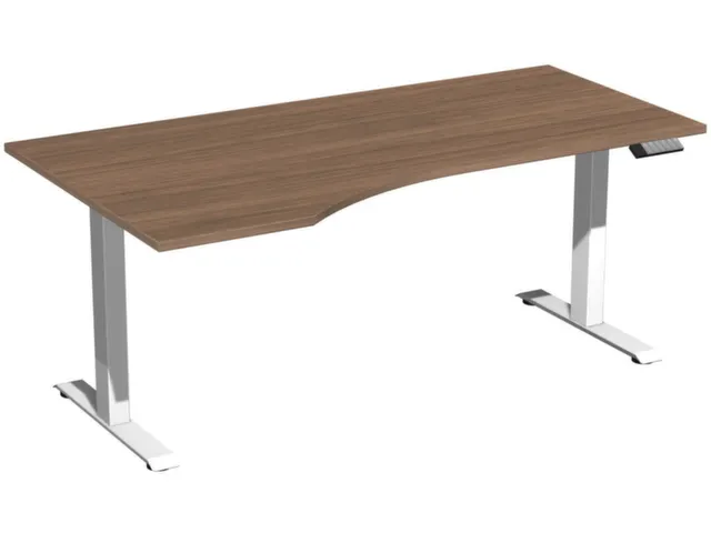 In hoogte verstelbaar bureau in vrije vorm,HxBxD 730-1230x1800x1000mm