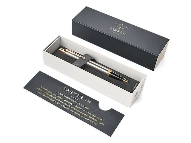 Balpen Parker IM Brushed Metal GT Medium Blauwe inkt