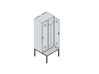 locker voor scheiding van kleding,HxBxD 2120x800x815mm,2vak - 3