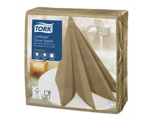 Linstyle Dinnerservet 39x39cm 1-laags 1/4 vouw biscuit 12x50st (600st) - 1