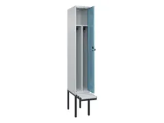 locker met bank,voor scheiding van kleding,HxBxD 2120x300x815mm,1vak