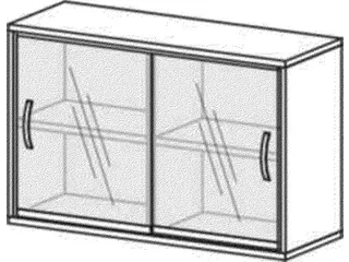 schuifdeurkast,HxBxD 770x1200x430mm,1xhouten vloer,2ordnerhoogte - 9