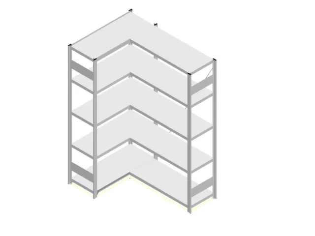 Rayonnage D'angle Hxlxp 2000X1060/1415X435Mm Charge Maxi/élément 900