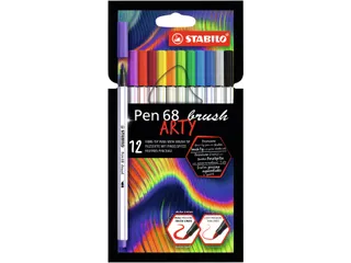 Brushstift STABILO Pen 568/12 Arty assorti etui à 12 stuks - 1