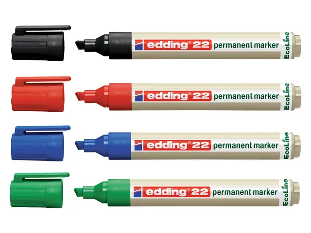 Viltstift Edding 22 EcoLine Schuin Zwart 1-5mm