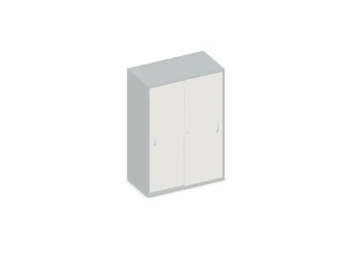 Schuifdeurkast 1150x800x430mm Romp Lichtgrijs Decor Front Wit